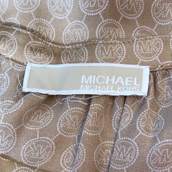 Michael Kors woman’s tan long sleeve polyester blouse - Picture 4 of 6